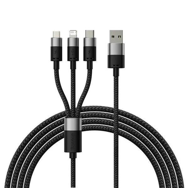 Imagem de Cabo USB 3 em 1 para Carregamento Rápido - iPhone, Samsung, Xiaomi e Huawei