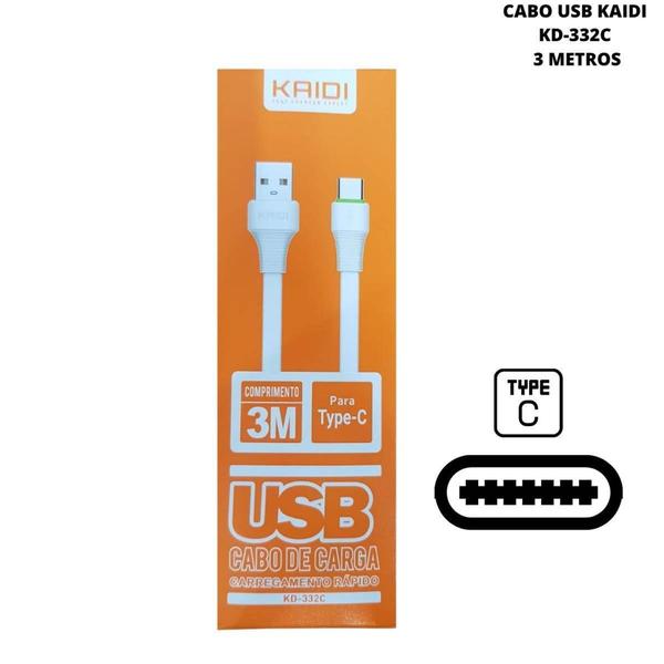 Imagem de Cabo Usb 3 Metros Kaidi KD-332C