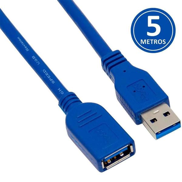 Imagem de Cabo USB 5m Extensor AM x AF 3.0 - BAZZI COMPANY COM