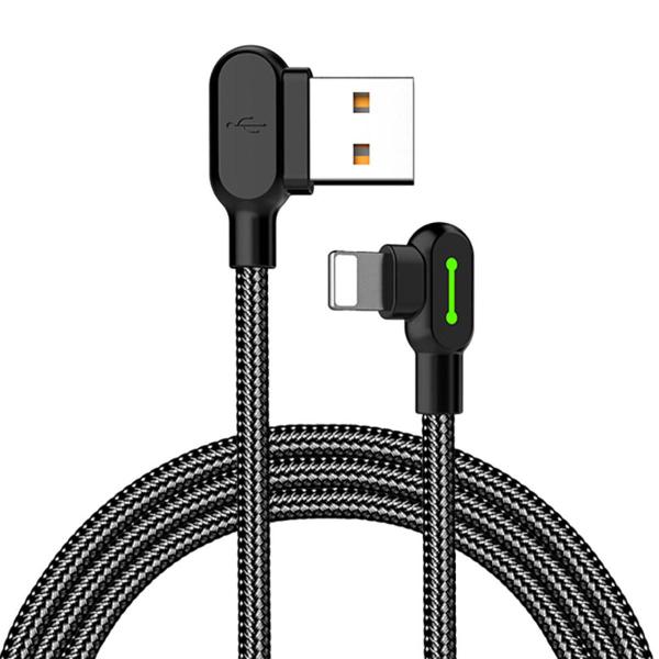 Imagem de Cabo Usb-A c/ Led Carregador Para Lightning 3 Metros 90º Mcdodo