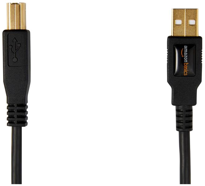 Imagem de Cabo USB-A para USB-B 2.0 de 1,8 m, pacote com 24 Amazon Basics