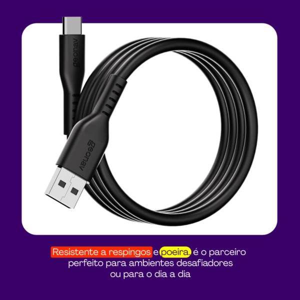 Imagem de Cabo usb-a para usb-c 2.0 em silicone 1,5m geonav