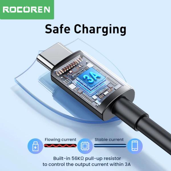 Imagem de Cabo USB-A x USB-C 3A Quick Charge 3.0 TPE 2m Rocoren