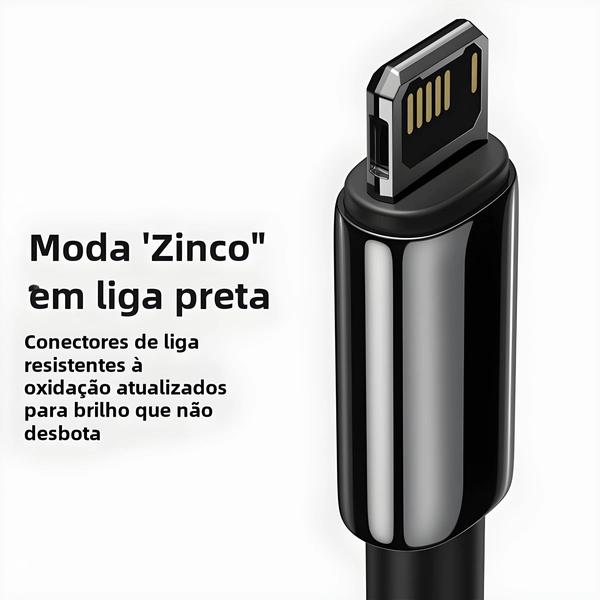 Imagem de Cabo USB Baseus de Carregamento Rápido para iPhone - Compatível com 13, 12, 11, X, 8, 7, 6s e 5