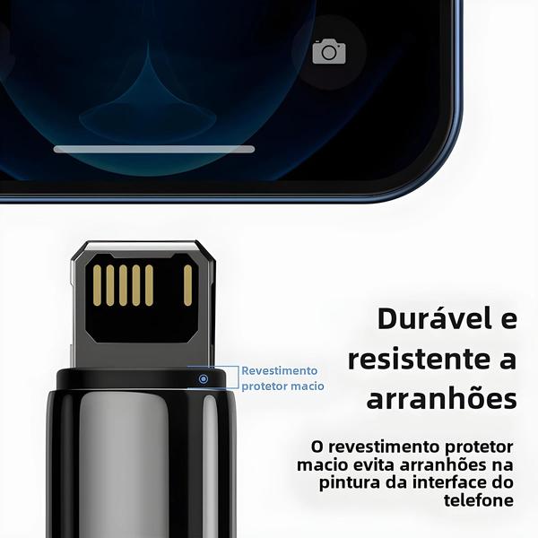 Imagem de Cabo USB Baseus de Carregamento Rápido para iPhone - Compatível com 13, 12, 11, X, 8, 7, 6s e 5