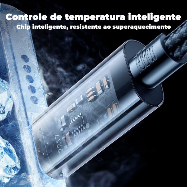 Cabo Usb C 100W Carregamento Ultra Rápido 1,2m Preto Joyroom Imagem de Cabo Usb C 100W Carregamento Ultra Rápido 1,2m Preto Joyroom