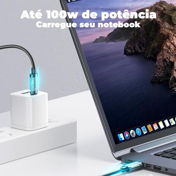 Imagem de Cabo Usb C 100W Carregamento Ultra Rápido 1,2m Preto Joyroom