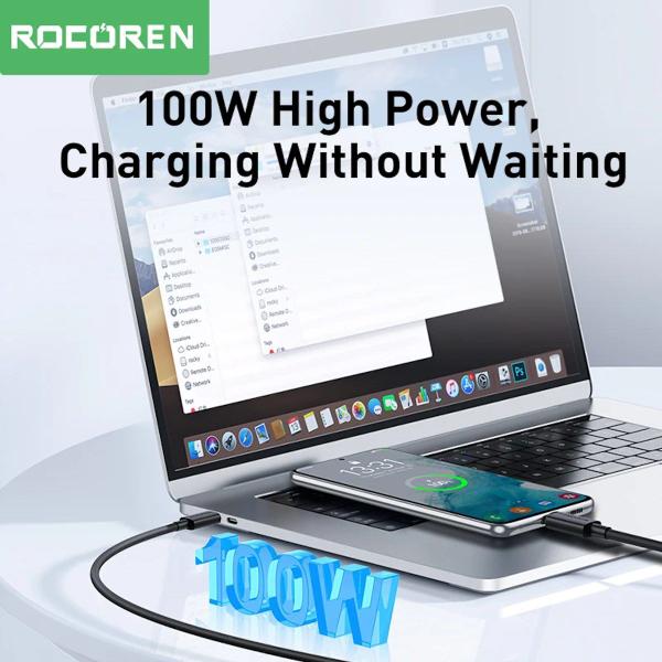 Imagem de Cabo USB-C 100W PD Quick Charge 4.0 TPE 2m Rocoren