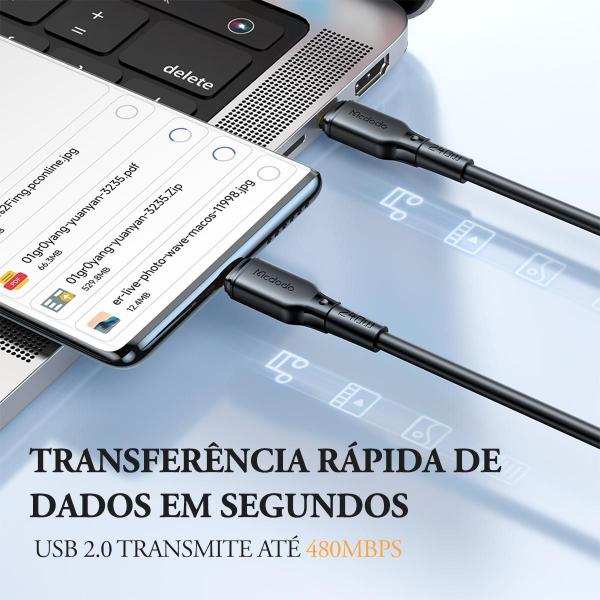 Imagem de Cabo Usb-c 3.1 Carregamento Rápido 1m 240w 48v 5a Mcdodo