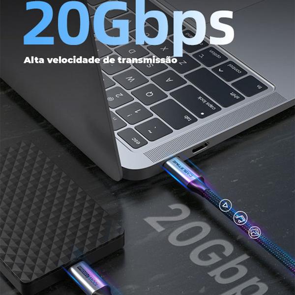 Imagem de Cabo USB C 3.2 20Gbps 4K 60Hz Pd 100w Notebook 1m CableTime