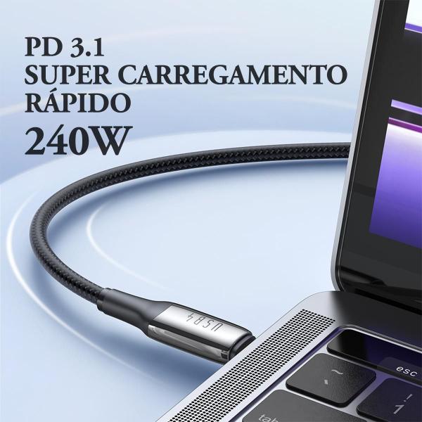 Imagem de Cabo Usb C 4.0 240w 40gbps Thunderbolt 4 8k 60hz 1m Mcdodo