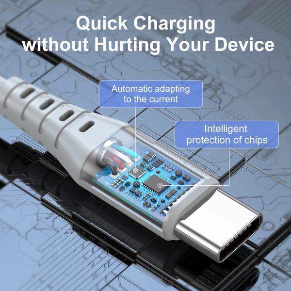 Cabo USB-C 60W Fast Charging 5A Colors 2m Uslion Imagem de Cabo USB-C 60W Fast Charging 5A Colors 2m Uslion