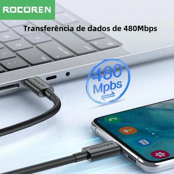 Imagem de Cabo USB-C de 240W PD 3.1 para Macbook, Samsung S22 e Xiaomi - Carregamento Rápido