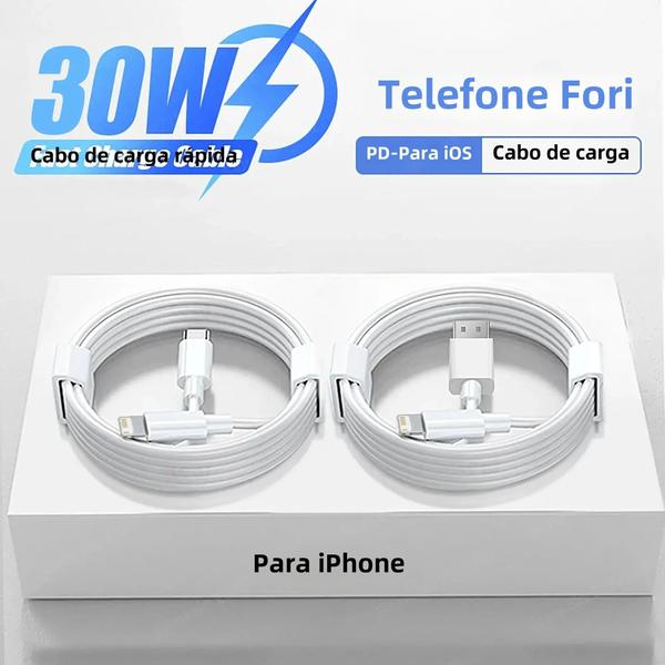 Imagem de Cabo USB-C de Carregamento Rápido 30W para iPhone 14/13/12/11/XS/XR/SE