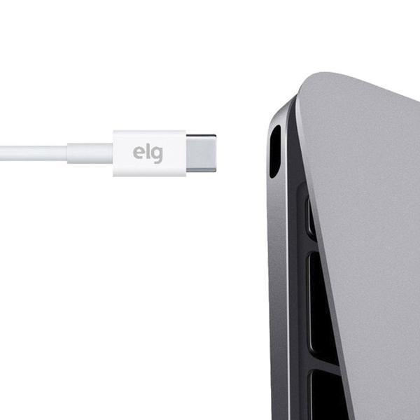 Imagem de Cabo USB-C Elg Tcusbe Injetado Em PVC 3.4A 15W (1.25 Metros) Branco