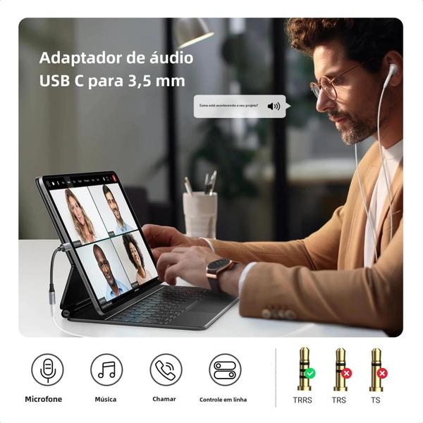 Imagem de Cabo USB-C para 3,5mm HiFi DAC - Adaptador de Áudio para Galaxy S23