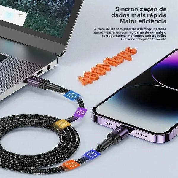 Imagem de Cabo USB-C para Lightning 20W - Carregamento Rápido para iPhone 15/14/13/12/11