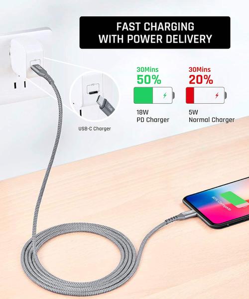 Cabo Usb-c Para Lightning Certificado Mfi I2go Pd 2 Metros Imagem de Cabo Usb-c Para Lightning Certificado Mfi I2go Pd 2 Metros