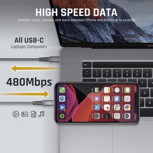 Cabo Usb-c Para Lightning Certificado Mfi I2go Pd 2 Metros Imagem de Cabo Usb-c Para Lightning Certificado Mfi I2go Pd 2 Metros