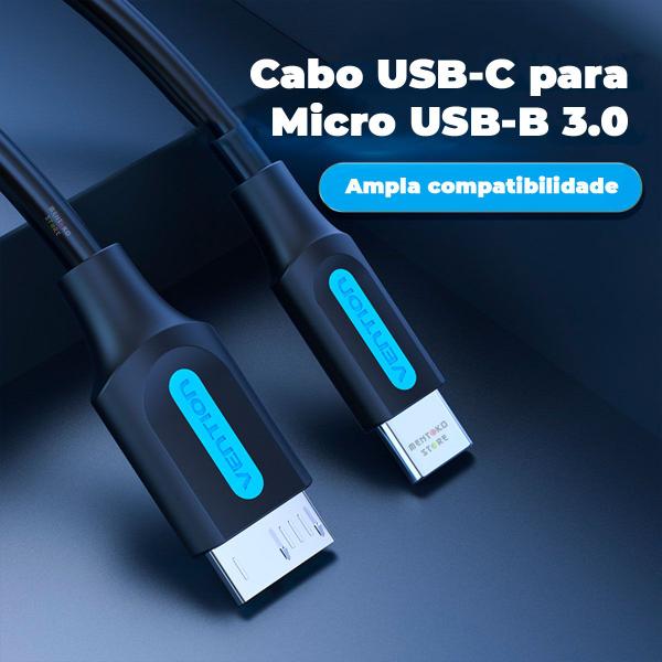 Imagem de Cabo USB C Para Micro B 3.0 Hd Externo Macbook 50cm Vention