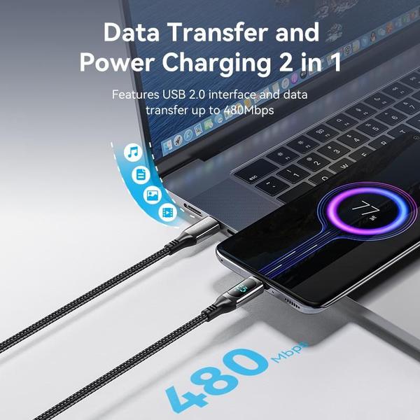 Cabo Usb-c Para Tipo-c Turbo Em Pd 100w 20v 5a Vention 2m Imagem de Cabo Usb-c Para Tipo-c Turbo Em Pd 100w 20v 5a Vention 2m