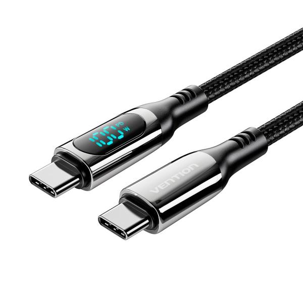 Cabo Usb-c Para Tipo-c Turbo Em Pd 100w 20v 5a Vention 2m Imagem de Cabo Usb-c Para Tipo-c Turbo Em Pd 100w 20v 5a Vention 2m
