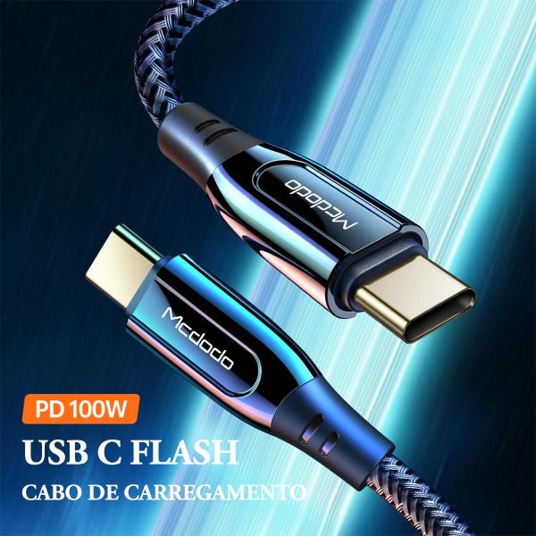 Imagem de Cabo Usb-C Para Tipo-C Turbo Pd 100w 5a 1m Metro Mcdodo