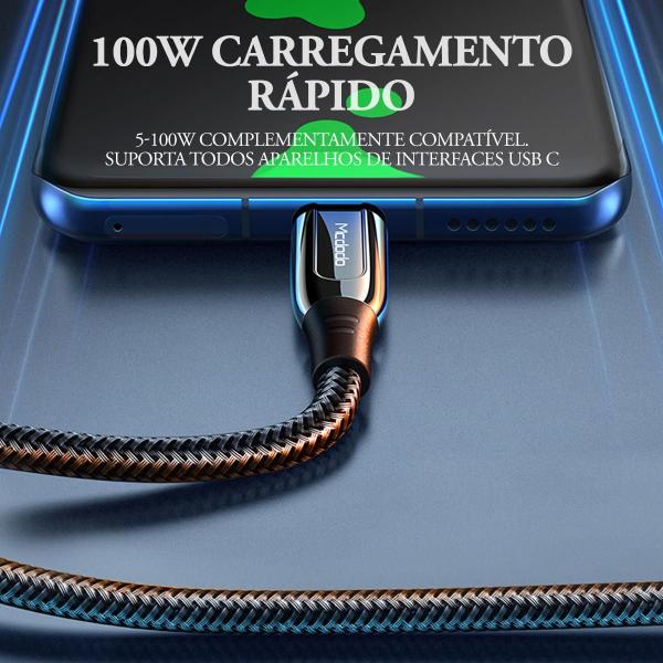 Imagem de Cabo Usb-C Para Tipo-C Turbo Pd 100w 5a 1m Metro Mcdodo