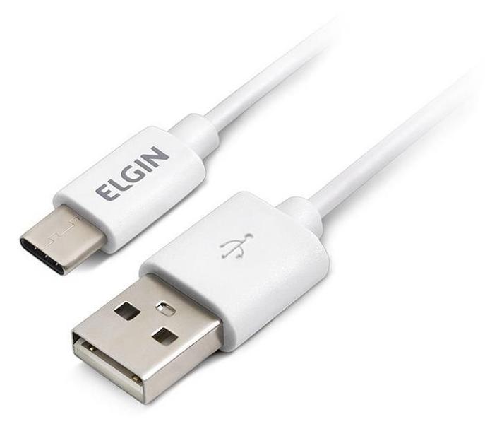 Imagem de Cabo USB-C para USB - 1 metro - Branco - Elgin 46RCTIPOC000