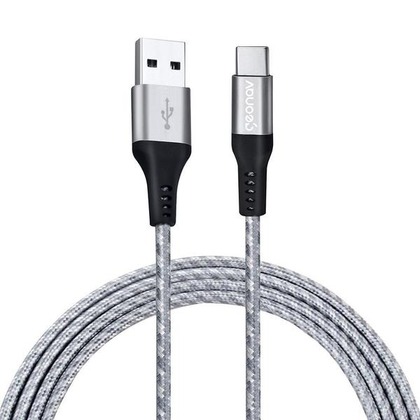 Imagem de Cabo Usb-C Para Usb-A 1,5M Nylon Trançado Cinza Carga Rápida