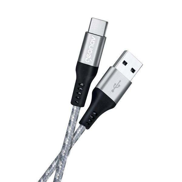 Imagem de Cabo Usb-C Para Usb-A 1,5M Nylon Trançado Cinza Carga Rápida