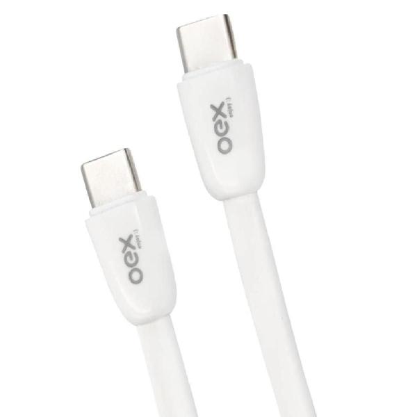 Imagem de Cabo Usb-c Para Usb-c 1 Metro 30w Cabo Flat Oex Ce207 Branco