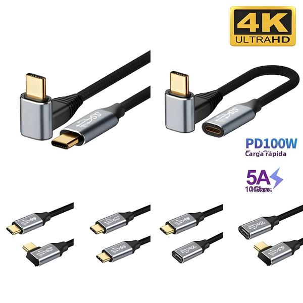 Imagem de Cabo USB-C para USB-C 10Gbps - Carregamento Rápido 100W PD, Thunderbolt 3, 4K@60Hz