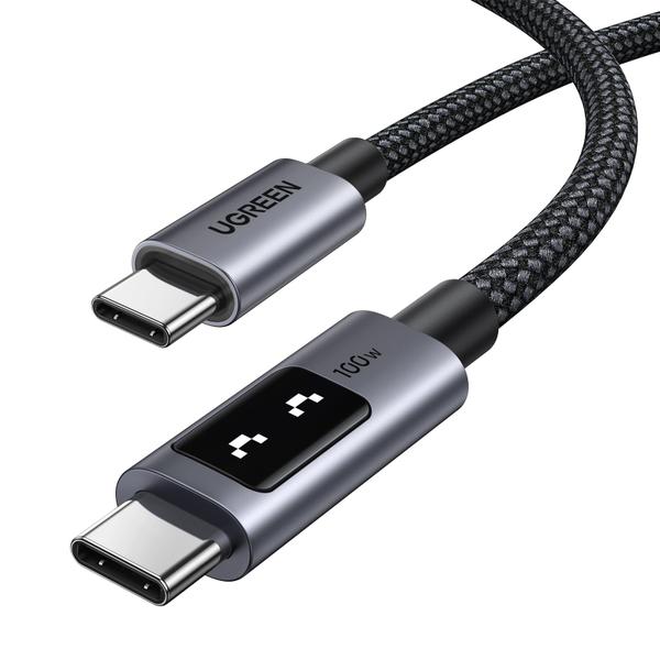 Imagem de Cabo USB C para USB C UGREEN Uno 100W, carregamento rápido, 2 m, preto