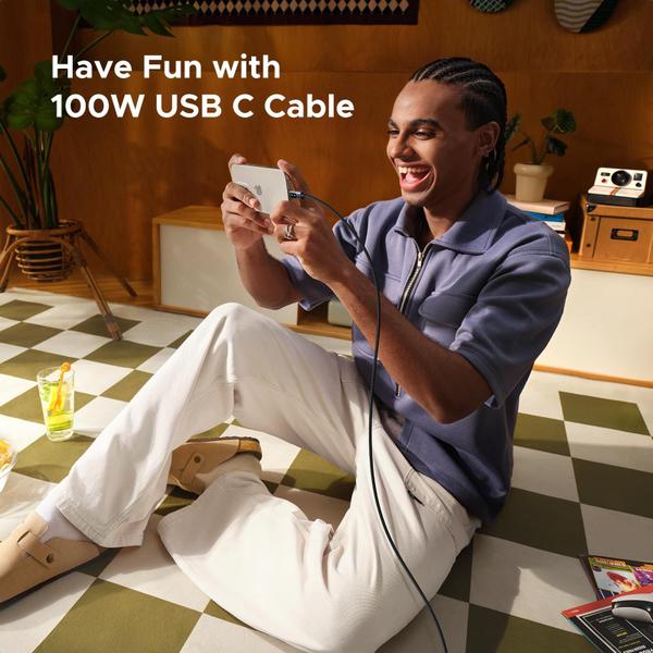 Imagem de Cabo USB C para USB C UGREEN Uno 100W, carregamento rápido, 3 m, preto