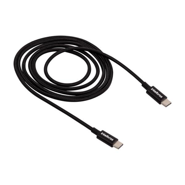 Imagem de Cabo USB-C - USB-C 1,5m Nylon Preto Intelbras EUCC 15NP