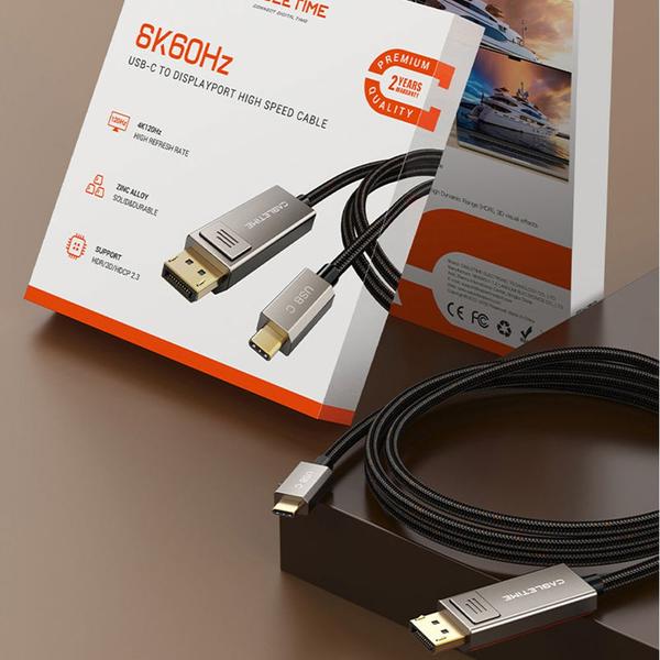 Imagem de Cabo USB C x DisplayPort 1.4 8K 60Hz Notebook 2m CableTime