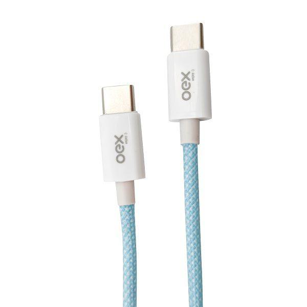 Imagem de Cabo usb-c x usb-c candy 1m 30w oex ce206 azul