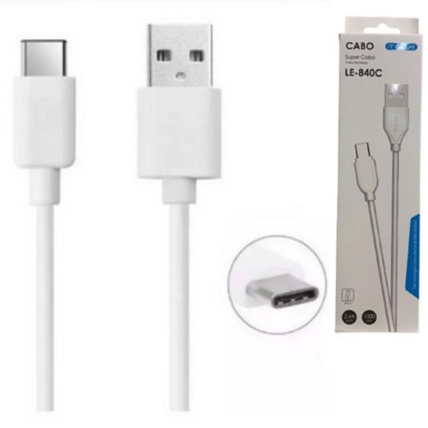 Imagem de Cabo USB Carregador Android Tipo C 1 Metro Turbo Reforçado