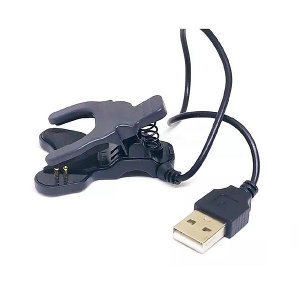 Imagem de Cabo USB Carregador Para Relogio Inteligente Smartwatch 2 Pinos 4mm Universal 20cm Preto Pinça