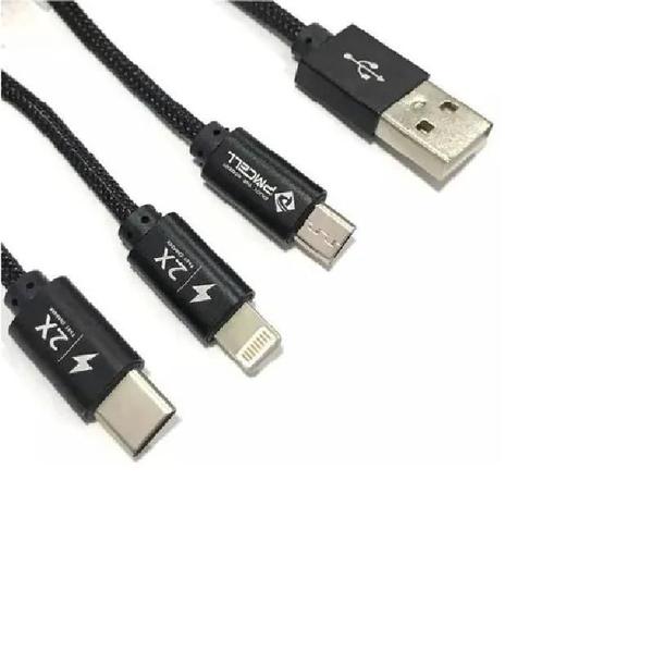 Imagem de Cabo Usb Cb-32 3 Em 1 Micro, Lighting E Type-c Pmcell