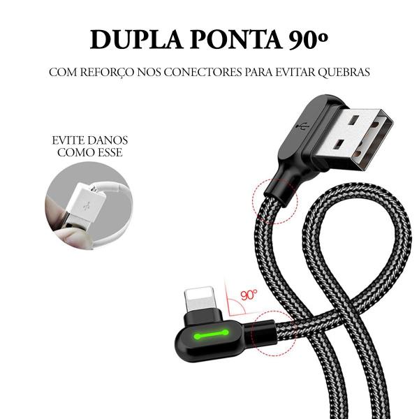 Cabo Usb Com Led Carregador Lightning 1 Metro 90º Mcdodo Imagem de Cabo Usb Com Led Carregador Lightning 1 Metro 90º Mcdodo
