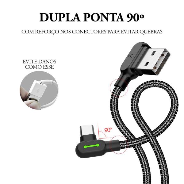 Imagem de Cabo Usb Com Led Carregador p/ Tipo-c Android 1m 90º Mcdodo