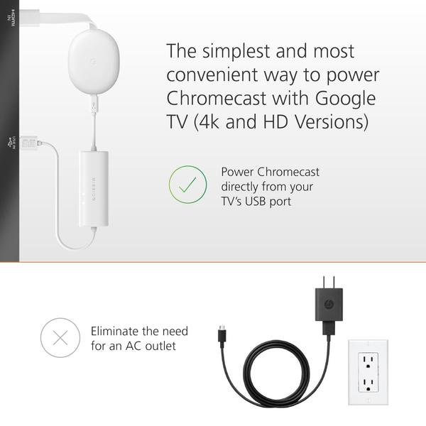 Imagem de Cabo USB de energia para Chromecast com Google TV (direto da TV)