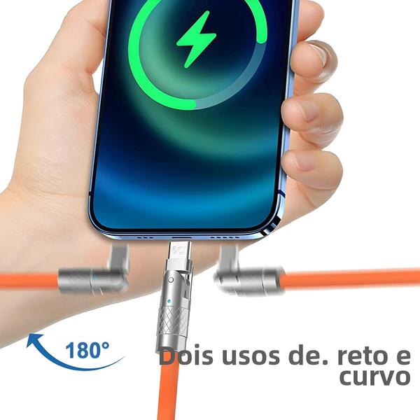 Imagem de Cabo USB de Silicone 120W 6A - Carregamento Ultra Rápido para iPhone 14/13/12/11