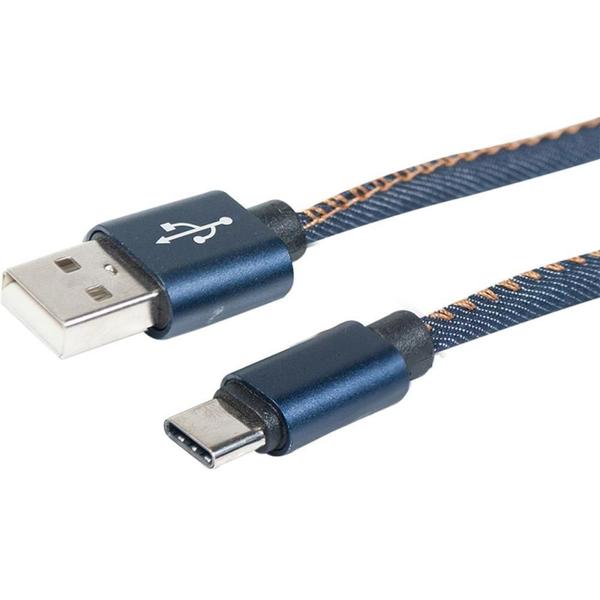 Imagem de Cabo USB FLAT Tape C 3.0A 1,0M Jeans