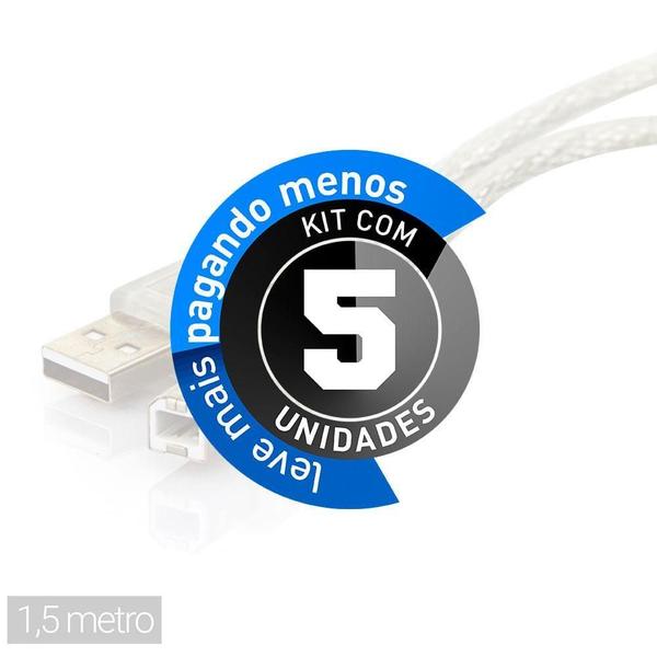 Imagem de Cabo Usb Impressora Ab - 1,5 Metro - Kit 5