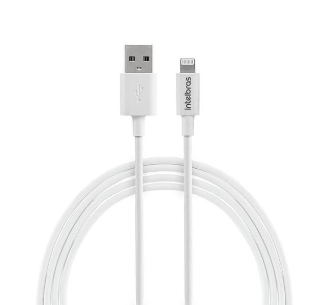 Imagem de Cabo Usb Lightning 1.2M Pvc Eucl 12Pb Intelbras Branco Conector Original Com Alta Durabilidade