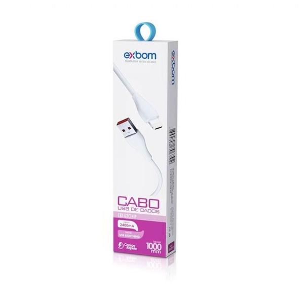 Imagem de Cabo USB Lightning Apple 2.4mA 1m Branco CBX-U2C14IP - Exbom