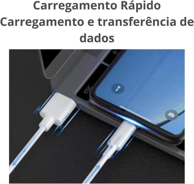 Imagem de Cabo USB Lightning Carregamento Rápido Cabo de Dados Reforçado Compatível Para Iphone PREMIUM